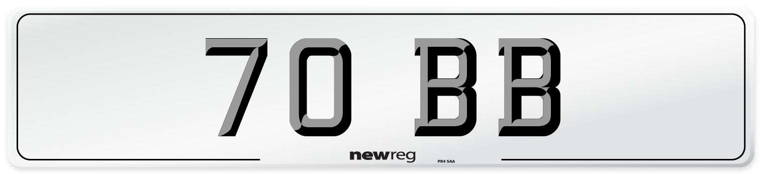 70 BB Number Plate from New Reg
